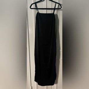 Black Silk Midi Dress from Nasty Gal